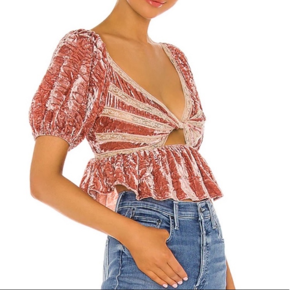 Free People Yours Truly Velvet Top